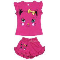 20-200404 "Meow", костюм для девочки, 1-4 года, т-розовый 20-200404 "Meow", костюм для девочки, 1-4 года, т-розовый
